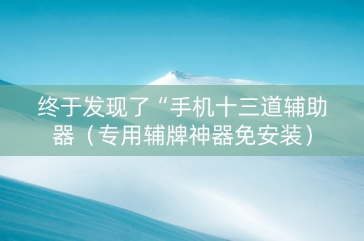 终于发现了“手机十三道辅助器（专用辅牌神器免安装）