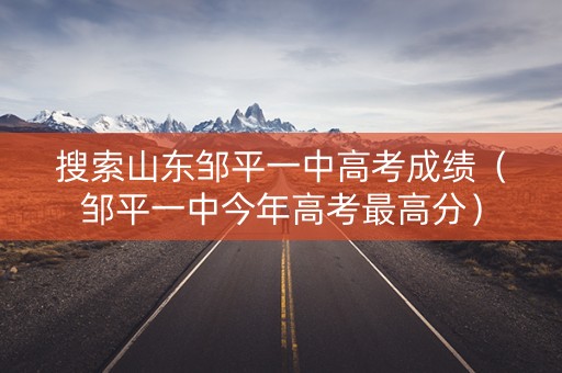搜索山东邹平一中高考成绩（邹平一中今年高考最高分）
