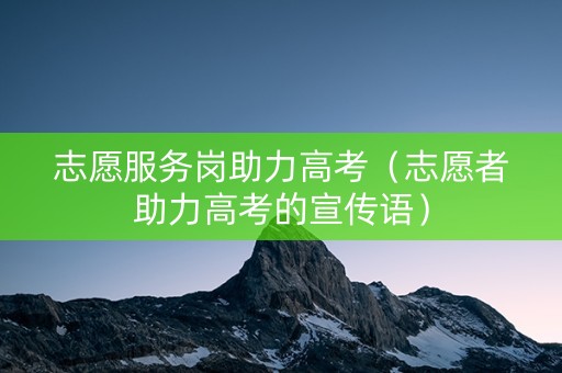 志愿服务岗助力高考（志愿者助力高考的宣传语）