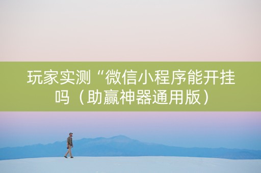 玩家实测“微信小程序能开挂吗（助赢神器通用版）