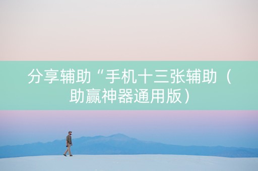 分享辅助“手机十三张辅助（助赢神器通用版）