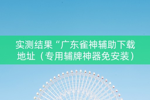 实测结果“广东雀神辅助下载地址（专用辅牌神器免安装）