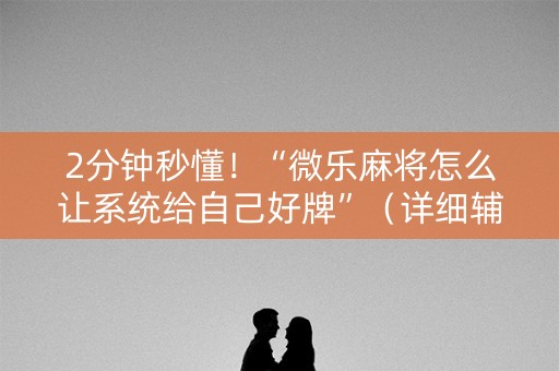 2分钟秒懂！“微乐麻将怎么让系统给自己好牌”（详细辅助教程）-哔哩哔哩