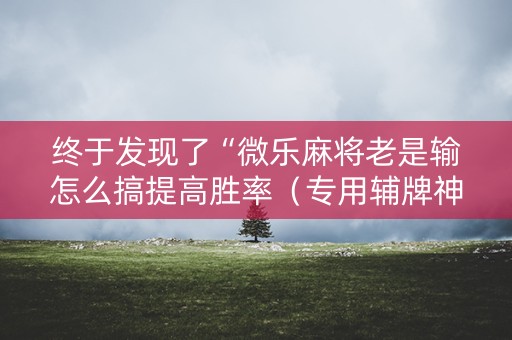 终于发现了“微乐麻将老是输怎么搞提高胜率（专用辅牌神器免安装）