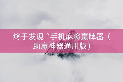 终于发现“手机麻将赢牌器（助赢神器通用版）