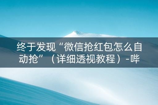 终于发现“微信抢红包怎么自动抢”（详细透视教程）-哔哩哔哩