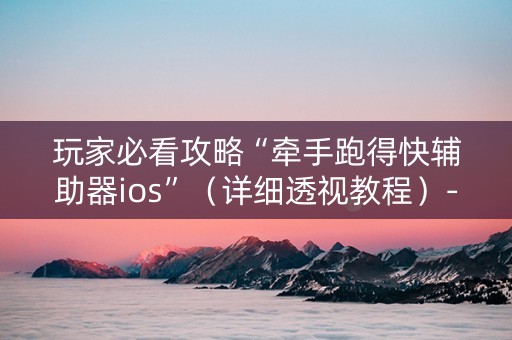 玩家必看攻略“牵手跑得快辅助器ios”（详细透视教程）-哔哩哔哩