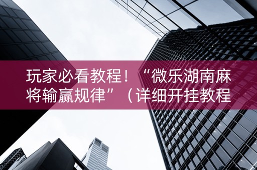玩家必看教程！“微乐湖南麻将输赢规律”（详细开挂教程）-哔哩哔哩