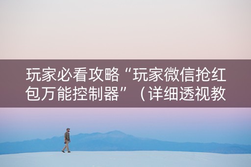 玩家必看攻略“玩家微信抢红包万能控制器”（详细透视教程）-哔哩哔哩