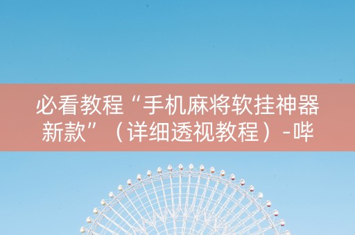必看教程“手机麻将软挂神器新款”（详细透视教程）-哔哩哔哩