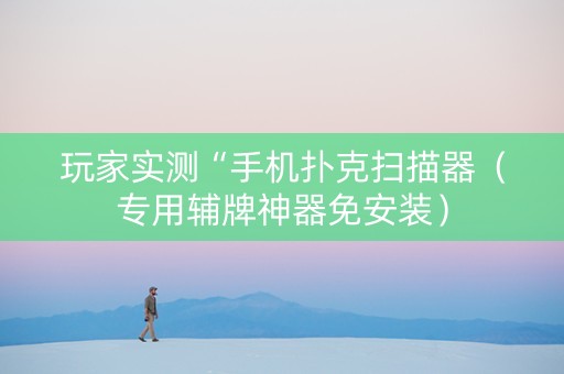 玩家实测“手机扑克扫描器（专用辅牌神器免安装）