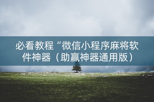 必看教程“微信小程序麻将软件神器（助赢神器通用版）