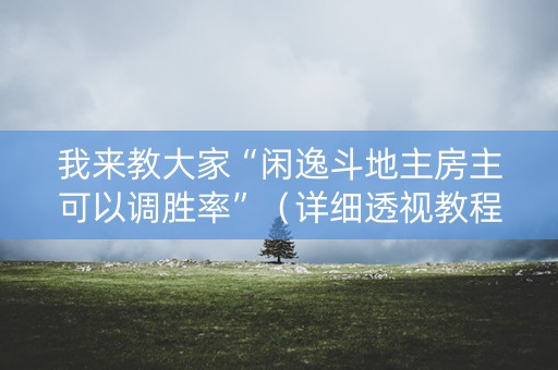 我来教大家“闲逸斗地主房主可以调胜率”（详细透视教程）-哔哩哔哩
