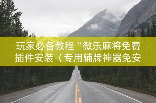 玩家必备教程“微乐麻将免费插件安装（专用辅牌神器免安装）