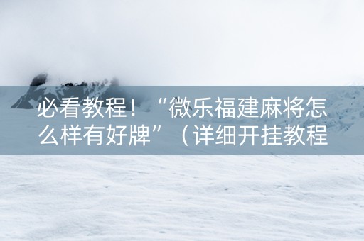 必看教程！“微乐福建麻将怎么样有好牌”（详细开挂教程）-哔哩哔哩