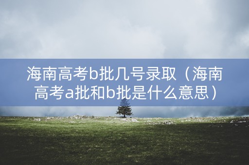 海南高考b批几号录取（海南高考a批和b批是什么意思）