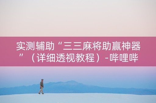 实测辅助“三三麻将助赢神器”（详细透视教程）-哔哩哔哩