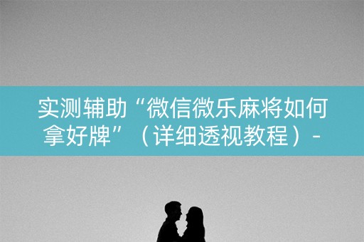 实测辅助“微信微乐麻将如何拿好牌”（详细透视教程）-哔哩哔哩