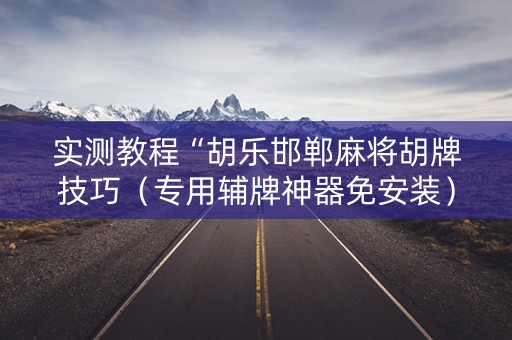 实测教程“胡乐邯郸麻将胡牌技巧（专用辅牌神器免安装）