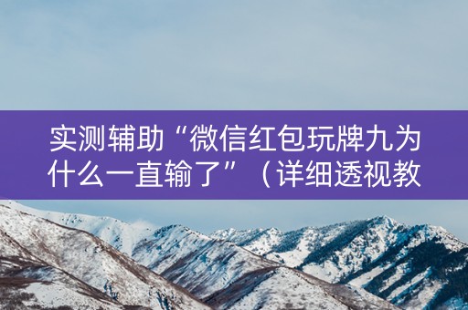 实测辅助“微信红包玩牌九为什么一直输了”（详细透视教程）-哔哩哔哩