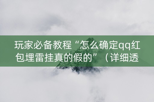 玩家必备教程“怎么确定qq红包埋雷挂真的假的”（详细透视教程）-哔哩哔哩