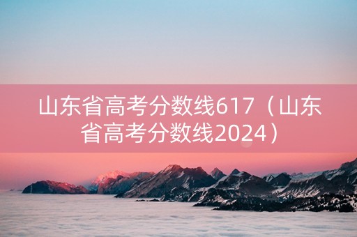 山东省高考分数线617（山东省高考分数线2024）