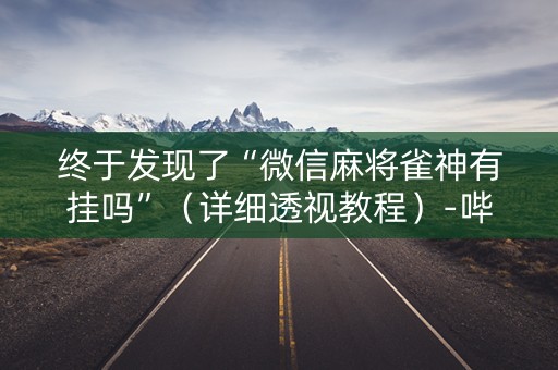 终于发现了“微信麻将雀神有挂吗”（详细透视教程）-哔哩哔哩