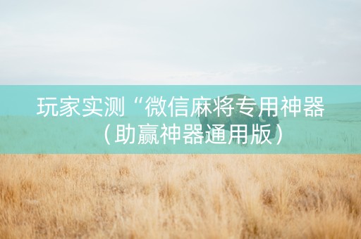 玩家实测“微信麻将专用神器（助赢神器通用版）