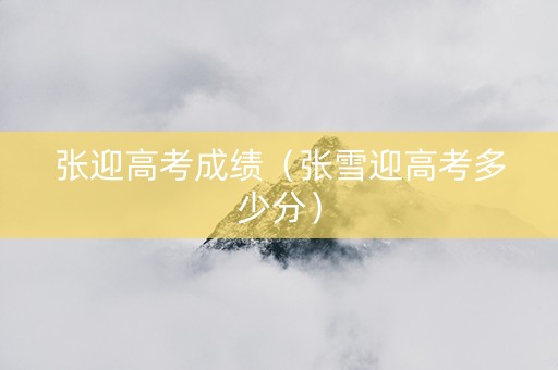 张迎高考成绩（张雪迎高考多少分）