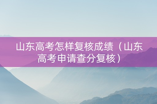 山东高考怎样复核成绩（山东高考申请查分复核）