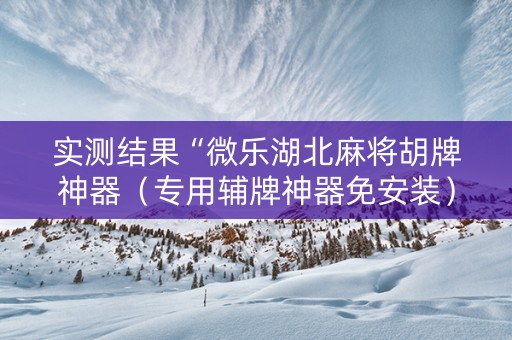 实测结果“微乐湖北麻将胡牌神器（专用辅牌神器免安装）