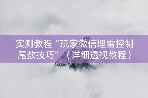 实测教程“玩家微信埋雷控制尾数技巧”（详细透视教程）-哔哩哔哩