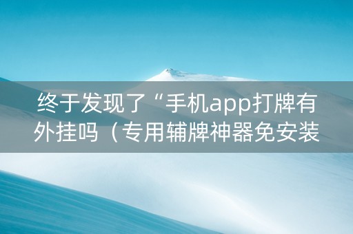 终于发现了“手机app打牌有外挂吗（专用辅牌神器免安装）