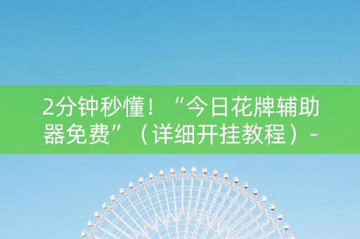 2分钟秒懂！“今日花牌辅助器免费”（详细开挂教程）-哔哩哔哩