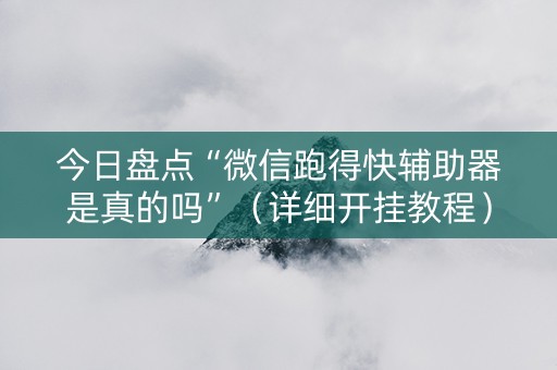 今日盘点“微信跑得快辅助器是真的吗”（详细开挂教程）-哔哩哔哩