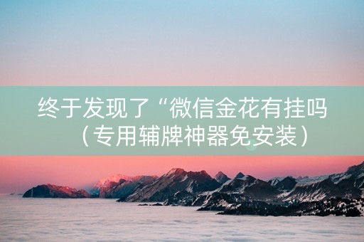 终于发现了“微信金花有挂吗（专用辅牌神器免安装）