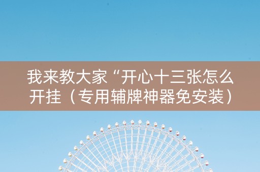 我来教大家“开心十三张怎么开挂（专用辅牌神器免安装）