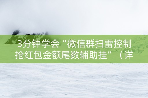 3分钟学会“微信群扫雷控制抢红包金额尾数辅助挂”（详细透视教程）-哔哩哔哩