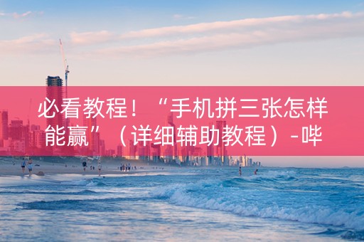 必看教程！“手机拼三张怎样能赢”（详细辅助教程）-哔哩哔哩
