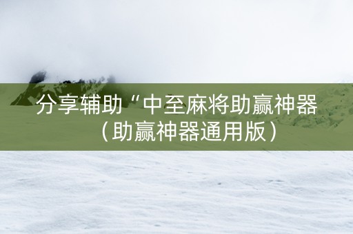 分享辅助“中至麻将助赢神器（助赢神器通用版）