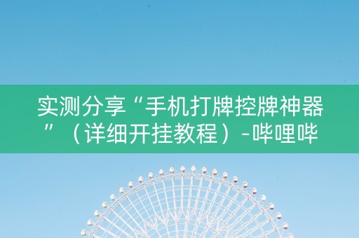 实测分享“手机打牌控牌神器”（详细开挂教程）-哔哩哔哩