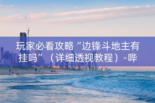 玩家必看攻略“边锋斗地主有挂吗”（详细透视教程）-哔哩哔哩