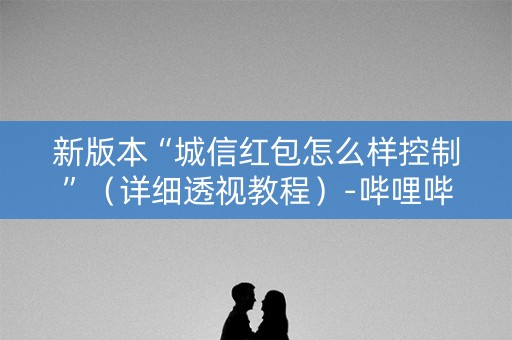 新版本“城信红包怎么样控制”（详细透视教程）-哔哩哔哩