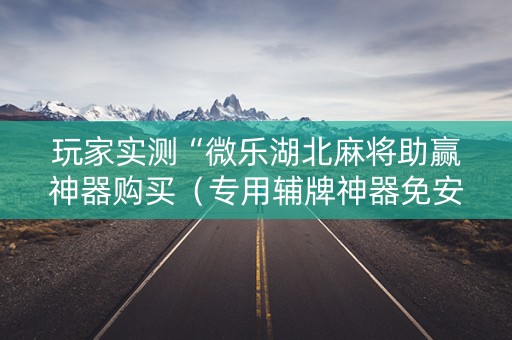 玩家实测“微乐湖北麻将助赢神器购买（专用辅牌神器免安装）