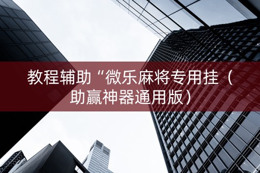 教程辅助“微乐麻将专用挂（助赢神器通用版）