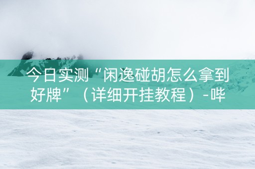 今日实测“闲逸碰胡怎么拿到好牌”（详细开挂教程）-哔哩哔哩