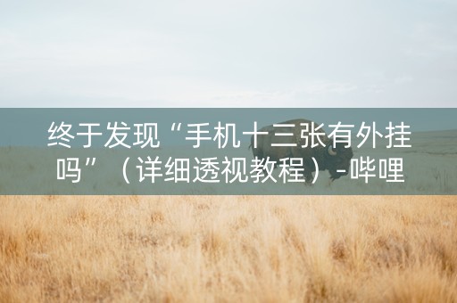 终于发现“手机十三张有外挂吗”（详细透视教程）-哔哩哔哩