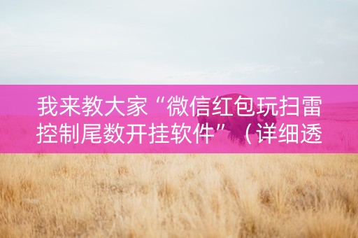 我来教大家“微信红包玩扫雷控制尾数开挂软件”（详细透视教程）-哔哩哔哩