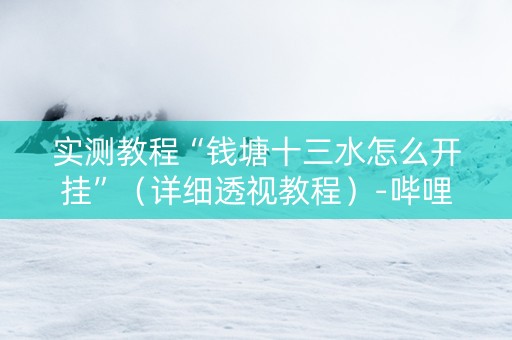 实测教程“钱塘十三水怎么开挂”（详细透视教程）-哔哩哔哩