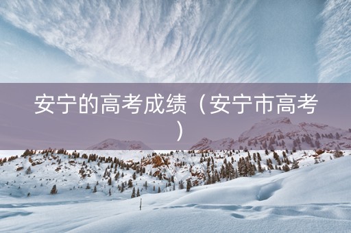 安宁的高考成绩（安宁市高考）